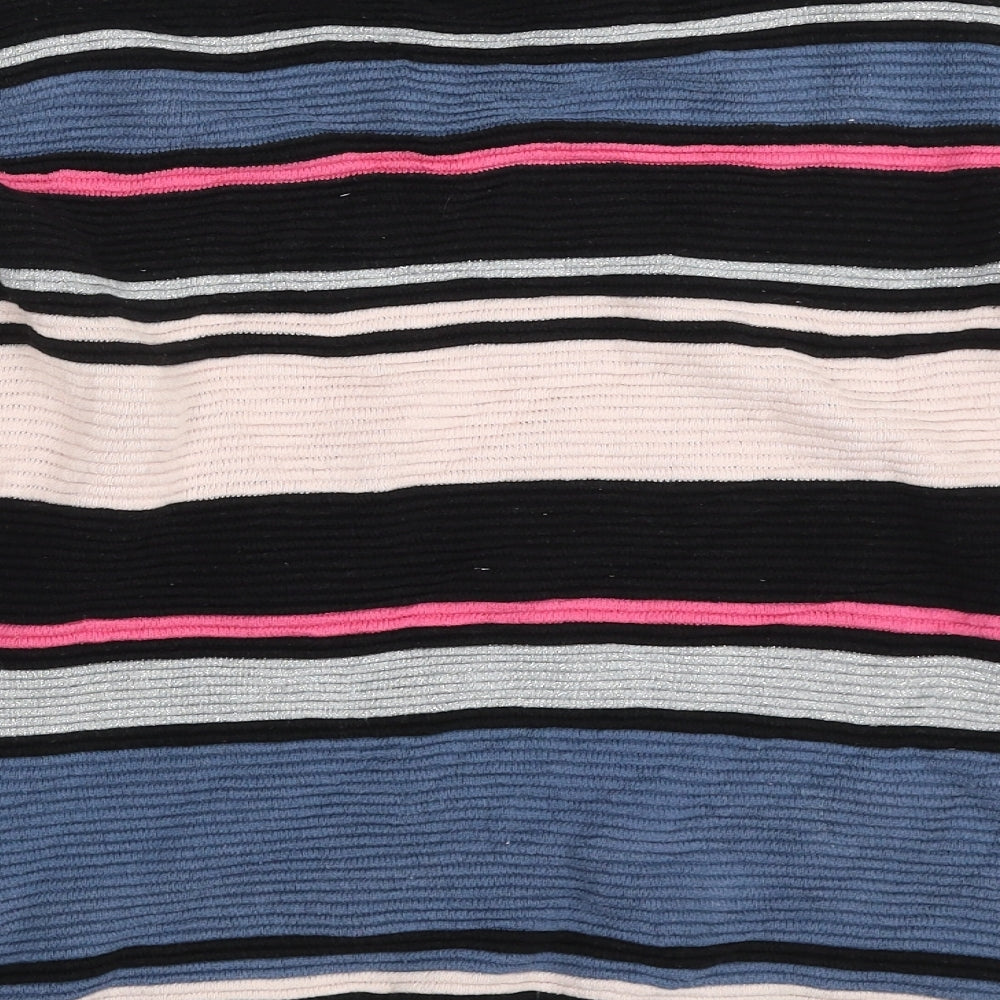 H&M Womens Multicoloured Crew Neck Striped Cotton Pullover Jumper Size S