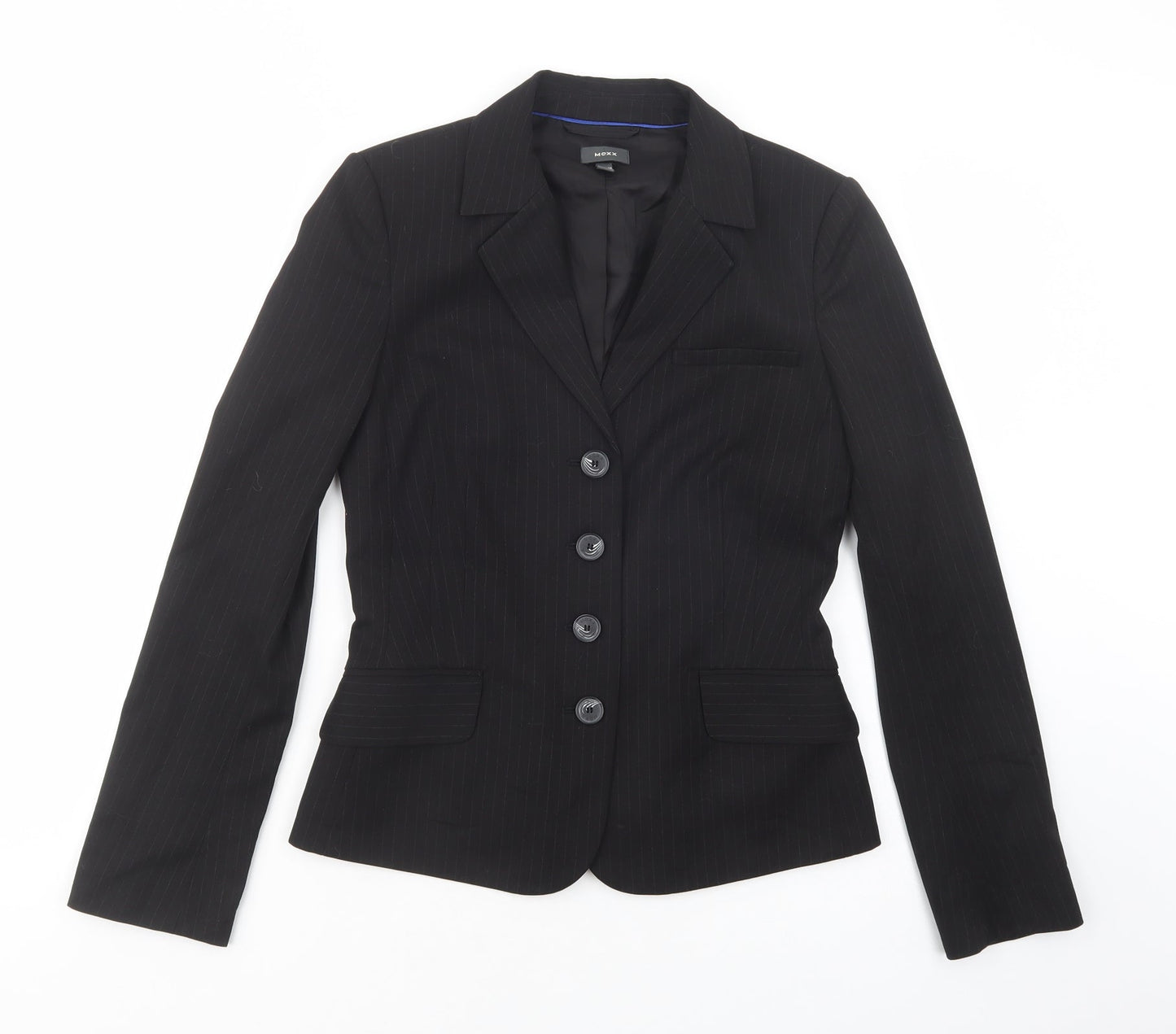 Mexx Womens Black Striped  Kimono Blazer Size 8  Button