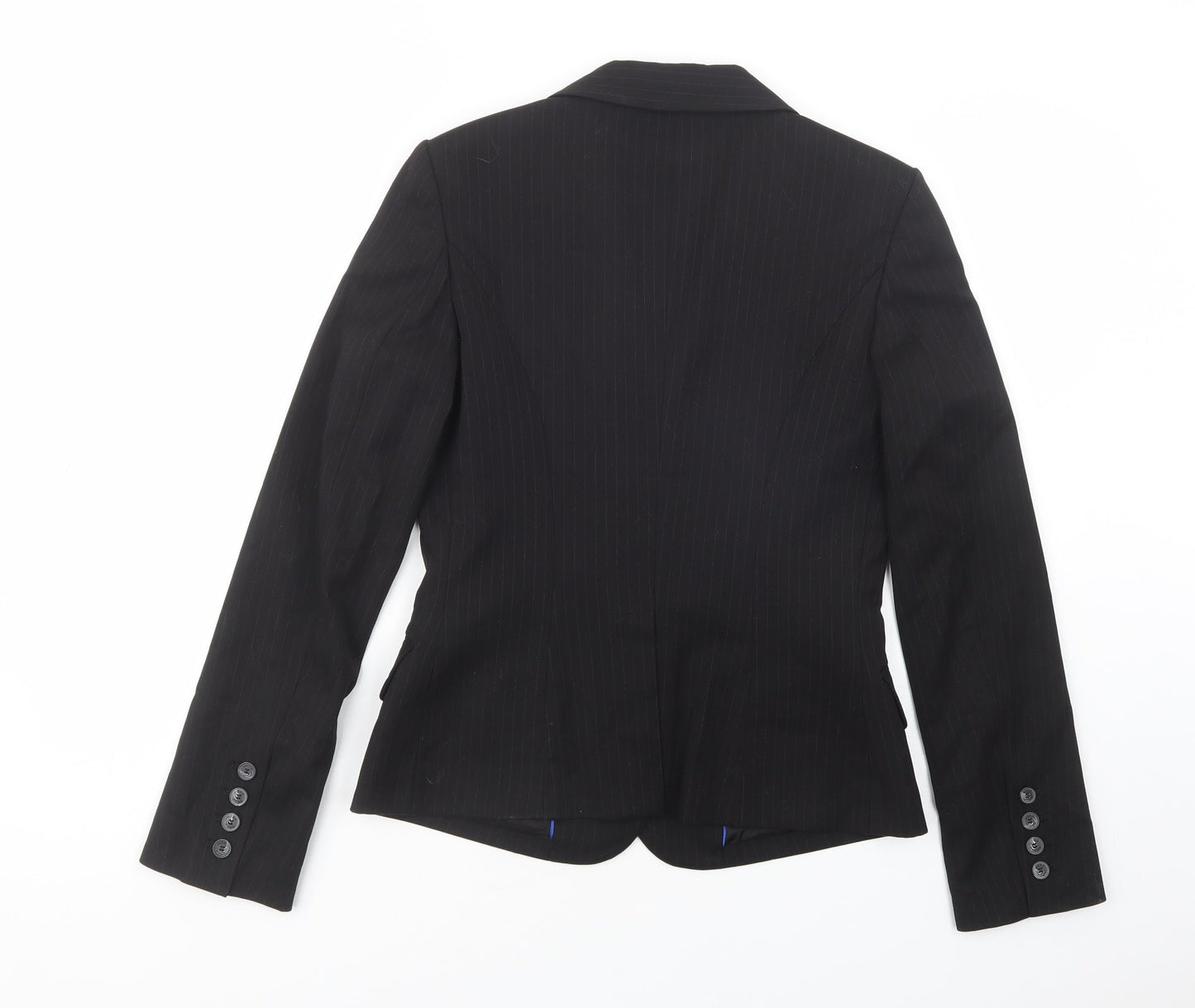Mexx Womens Black Striped  Kimono Blazer Size 8  Button