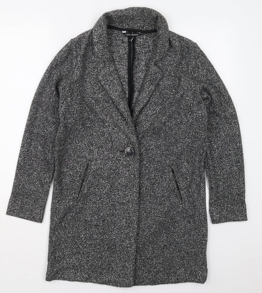 NEXT Womens Grey   Pea Coat Coat Size 8  Button