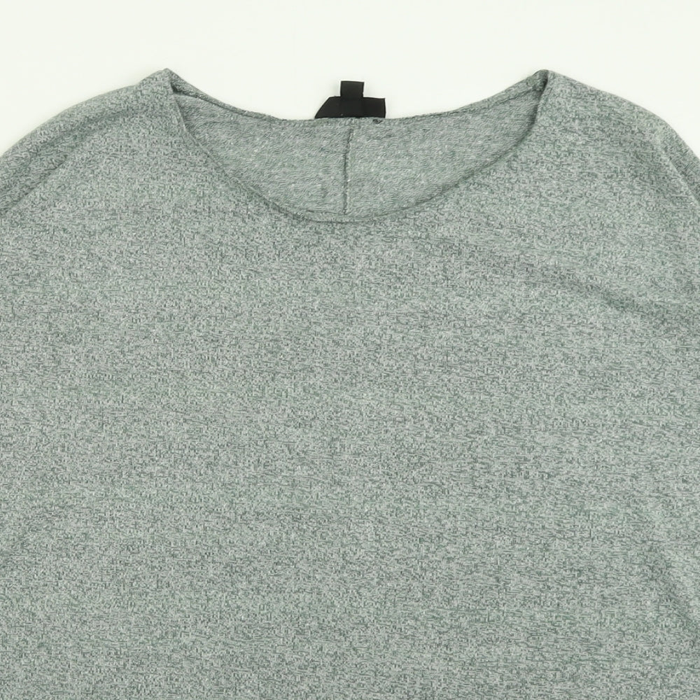 Topshop Womens Green  Viscose Basic T-Shirt Size 8 Crew Neck