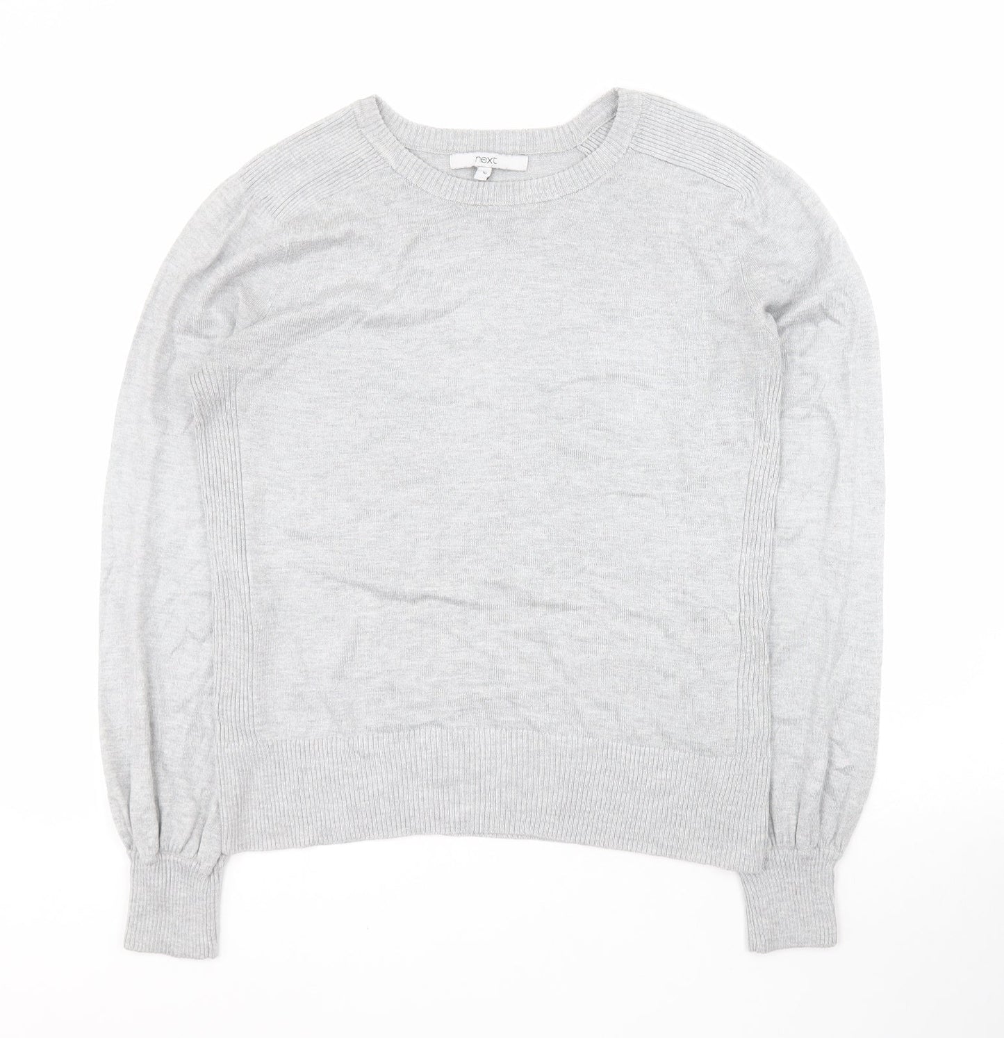 NEXT Womens Grey Round Neck  Polyester Pullover Jumper Size 10