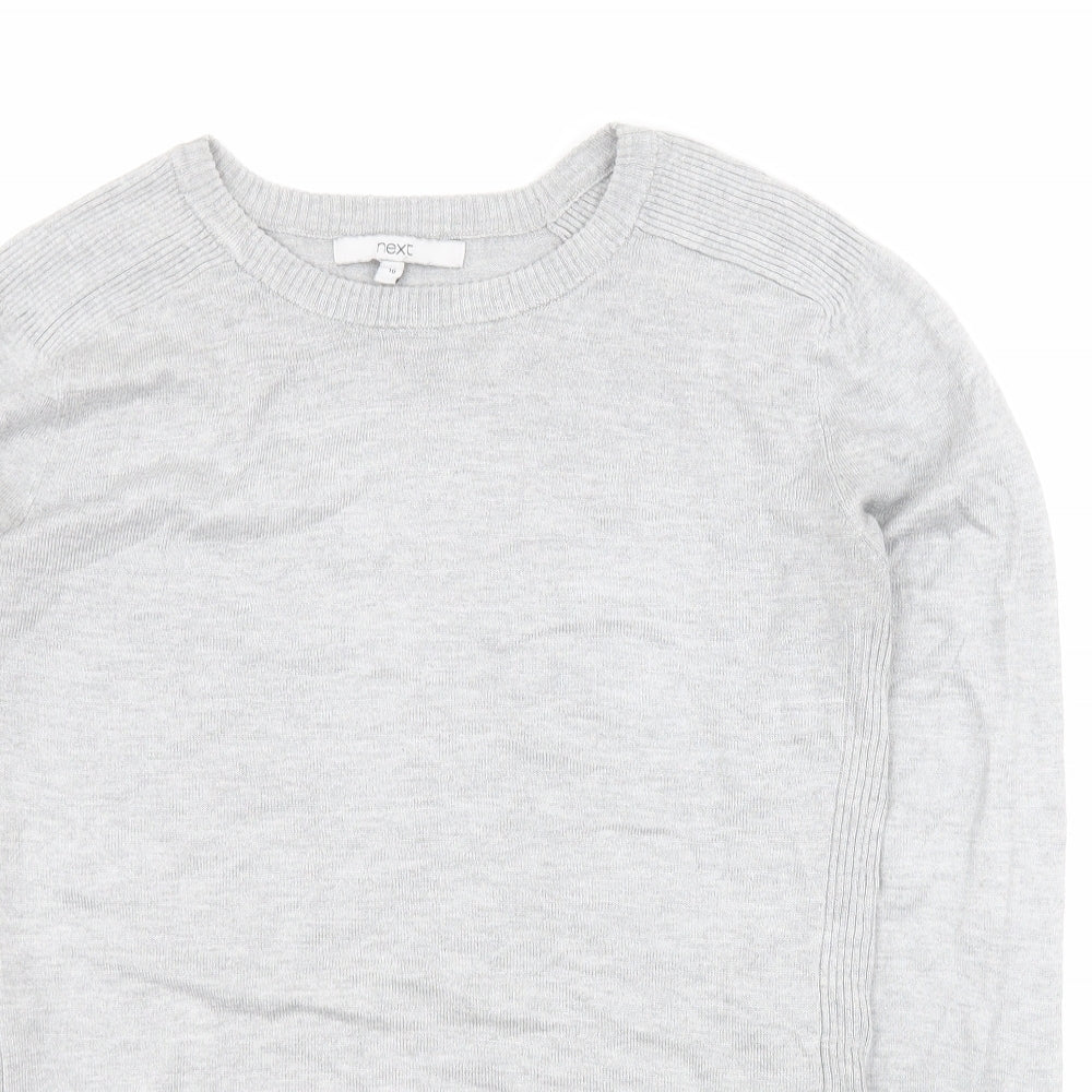NEXT Womens Grey Round Neck  Polyester Pullover Jumper Size 10