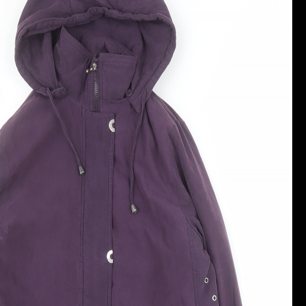 Classics Womens Purple   Pea Coat Coat Size 14  Zip