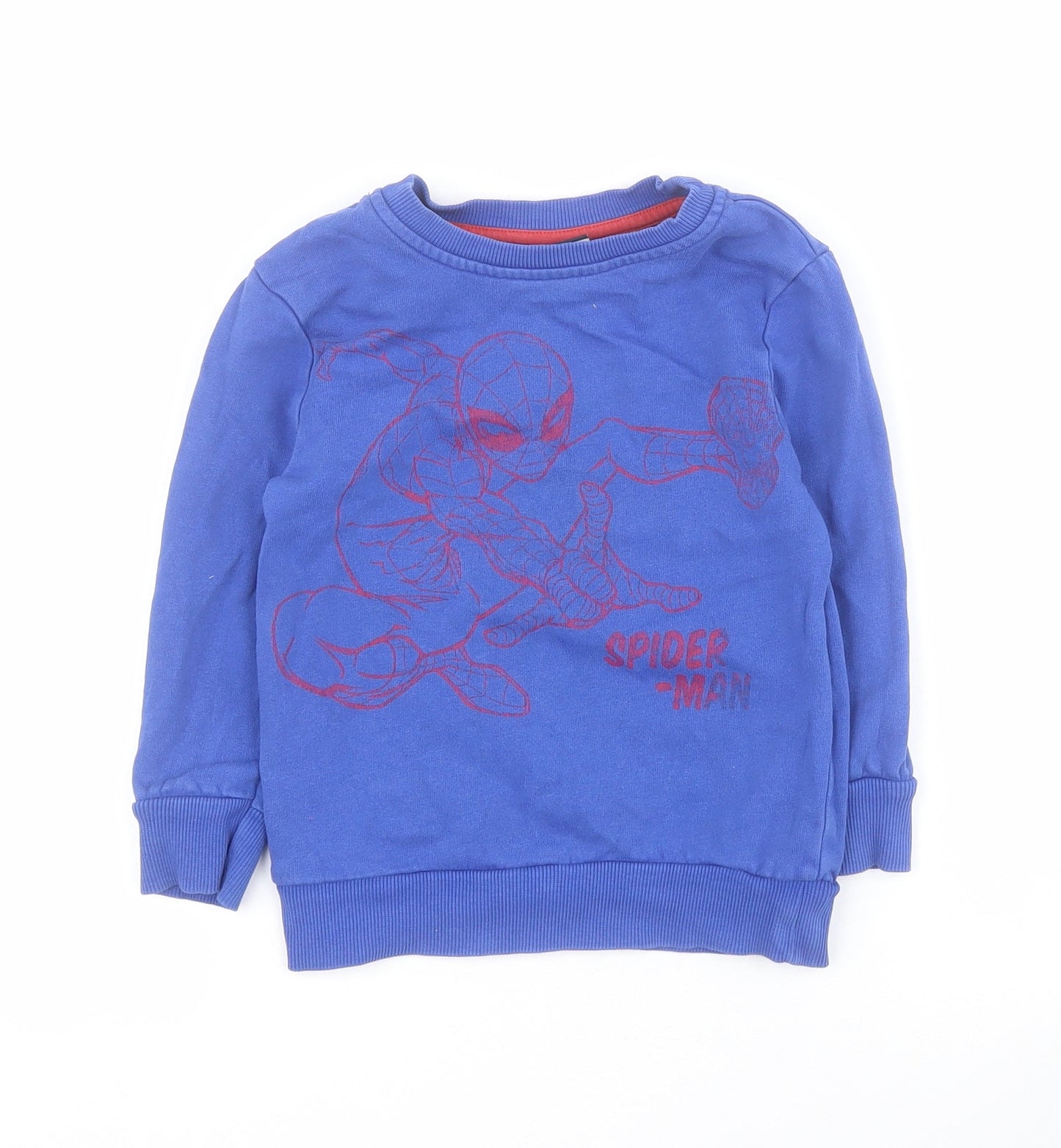 George Boys Blue  Cotton Pullover Sweatshirt Size 2-3 Years  Pullover - Spiderman