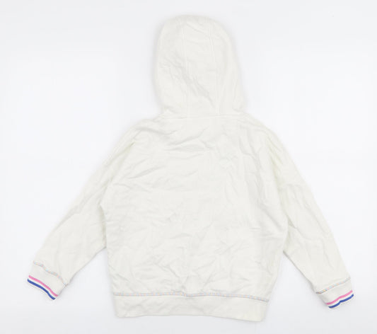 Marks and Spencer Girls White  Cotton Pullover Hoodie Size 7-8 Years  Pullover - Space jam