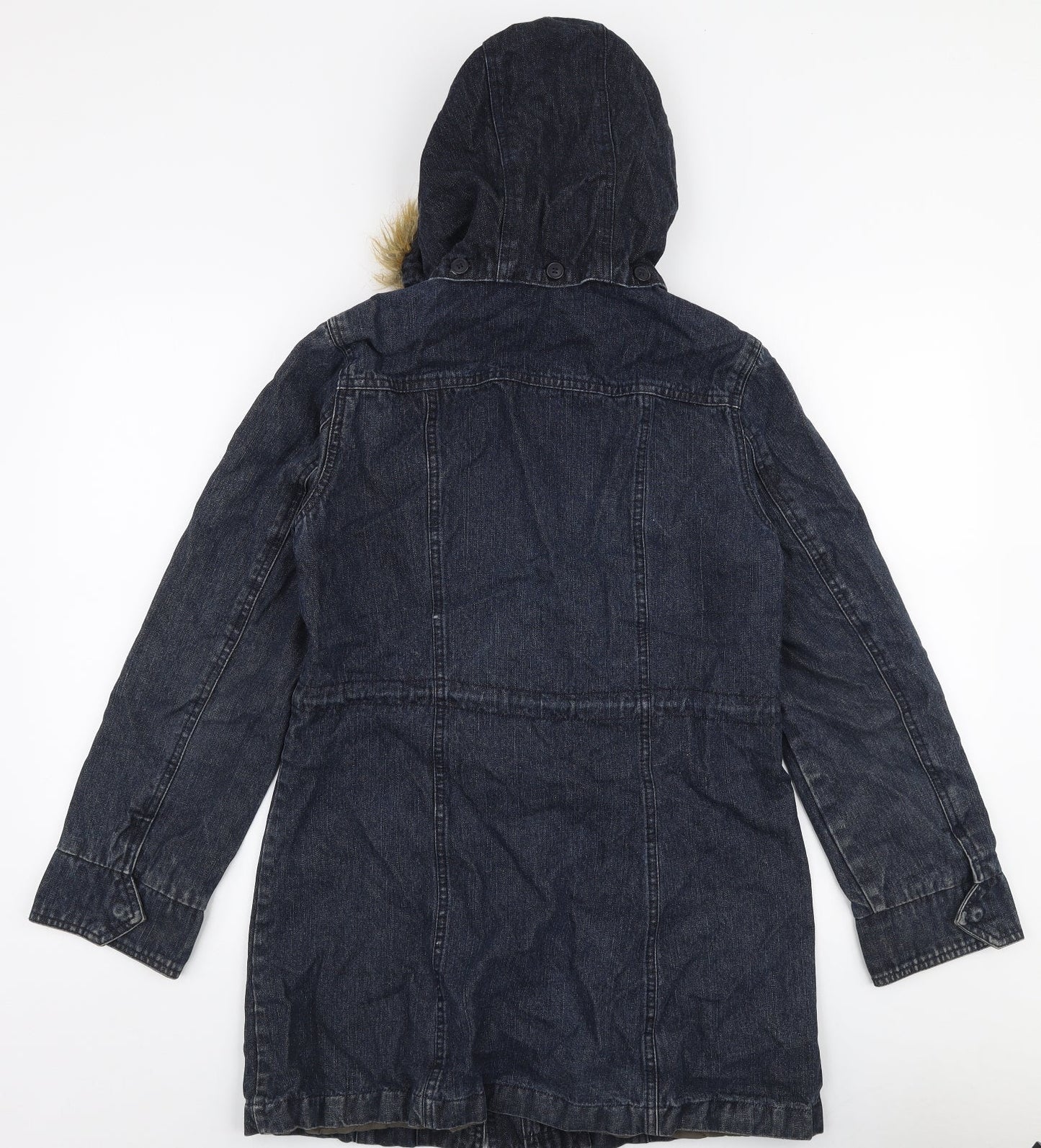 RE Womens Blue   Parka Coat Size 42  Zip