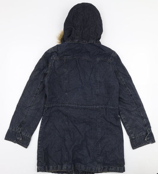 RE Womens Blue   Parka Coat Size 42  Zip