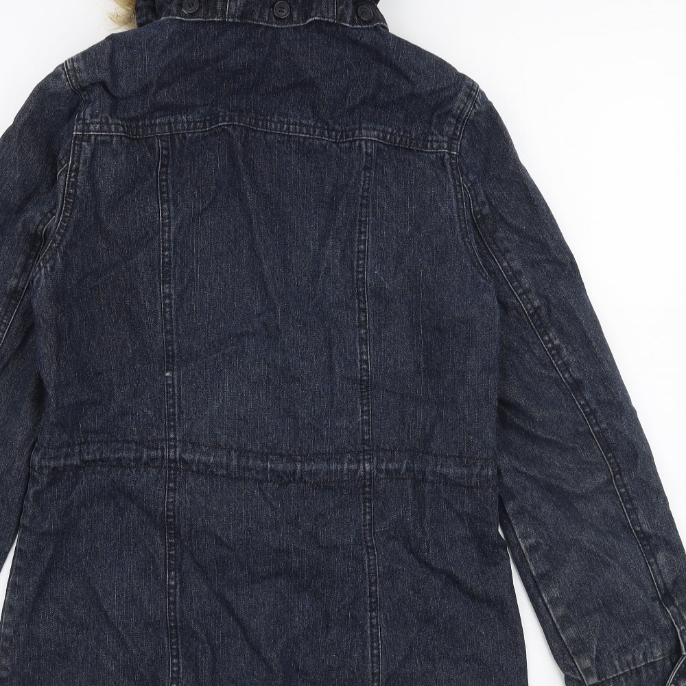 RE Womens Blue   Parka Coat Size 42  Zip