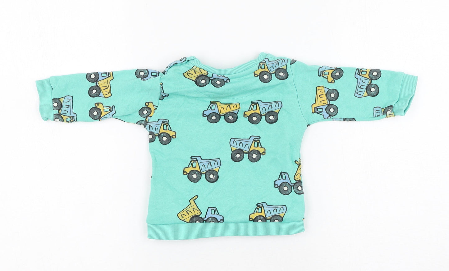 M&S  Green  Polyester Pullover Jumper Size 3-6 Months  Pullover - Tractors