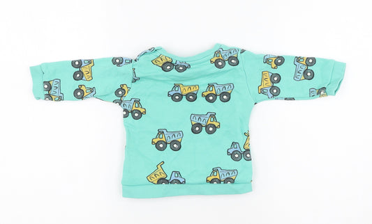 M&S  Green  Polyester Pullover Jumper Size 3-6 Months  Pullover - Tractors