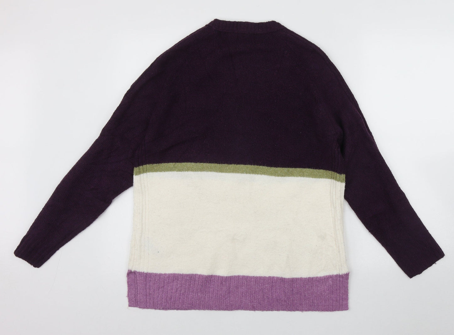 Marks and Spencer Womens Multicoloured Round Neck  Acrylic Pullover Jumper Size M