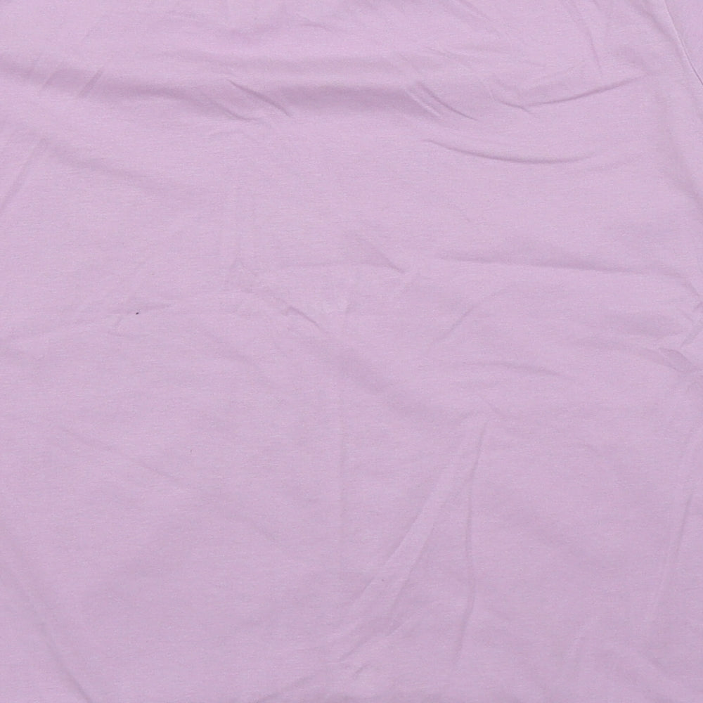 Primark Girls Purple Geometric Cotton Basic Casual Size 12-13 Years Round Neck  - Space and Rockets