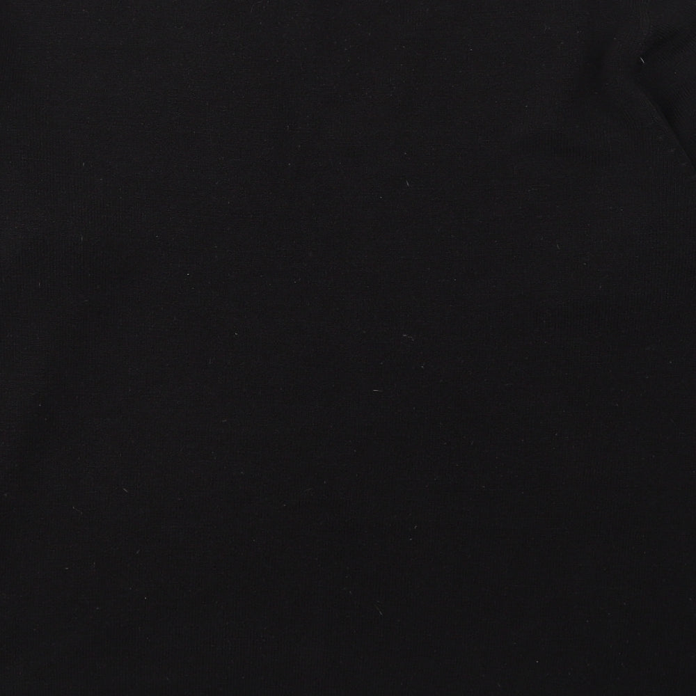 Debbie Morgan Womens Black V-Neck  Acrylic Pullover Jumper Size L