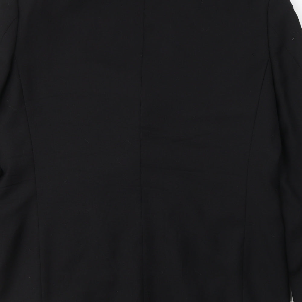 TOM ENGLISH Mens Black  Wool Jacket Suit Jacket Size L