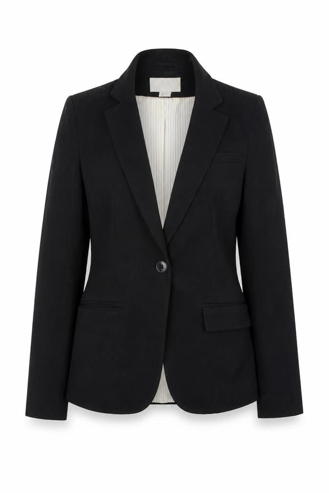 H&M Womens Black  Polyester Jacket Suit Jacket Size 10