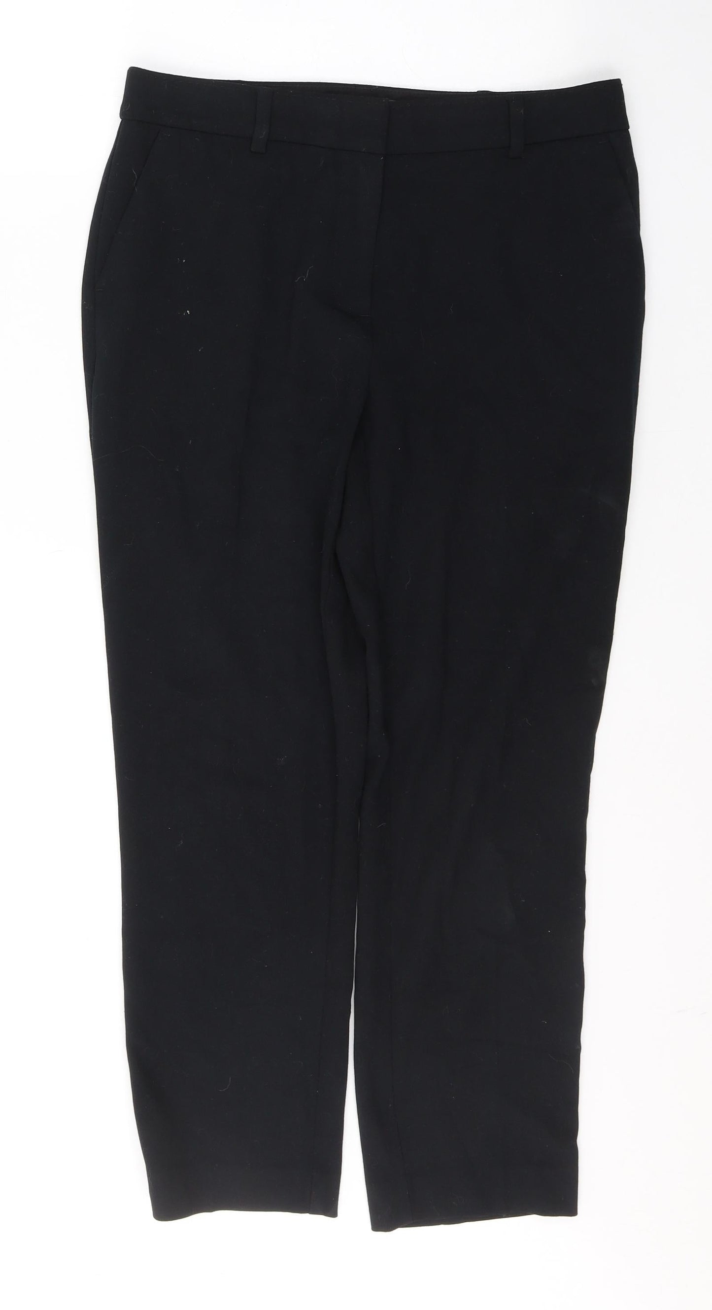 Marks and Spencer Womens Black  Polyester Trousers  Size 10 L25 in Regular
