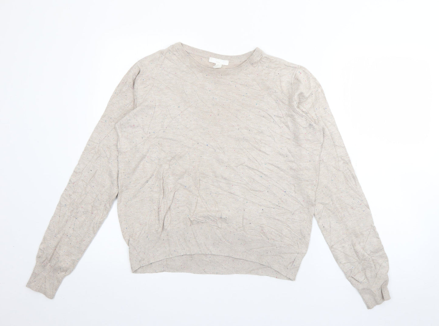 H&M Womens Grey Crew Neck  Acrylic Pullover Jumper Size S