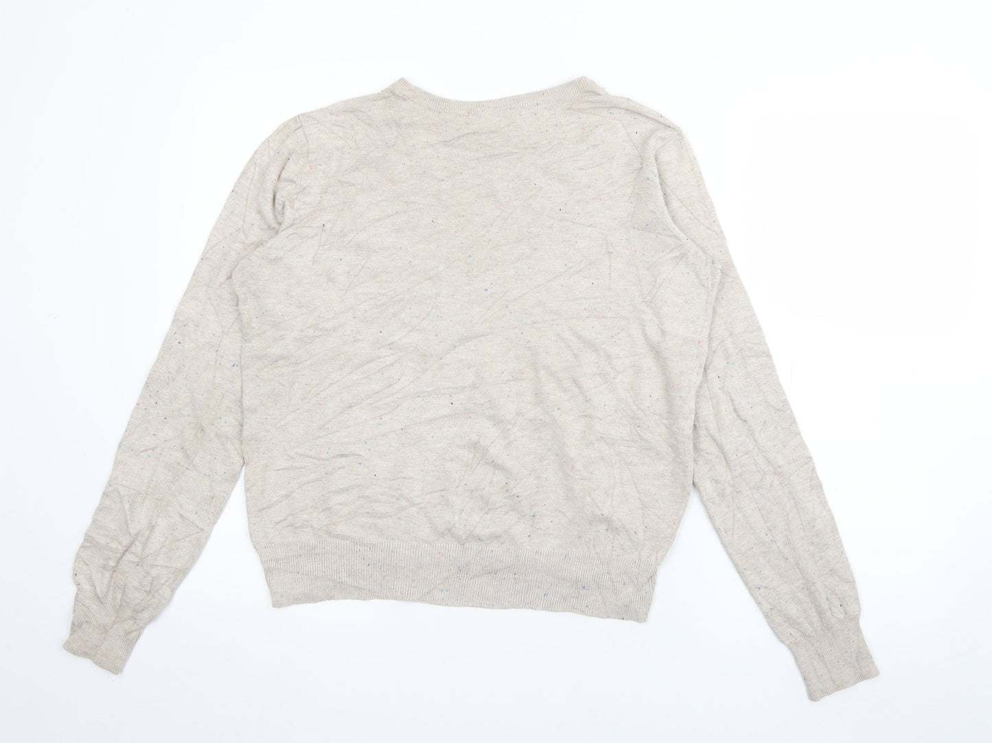 H&M Womens Grey Crew Neck  Acrylic Pullover Jumper Size S