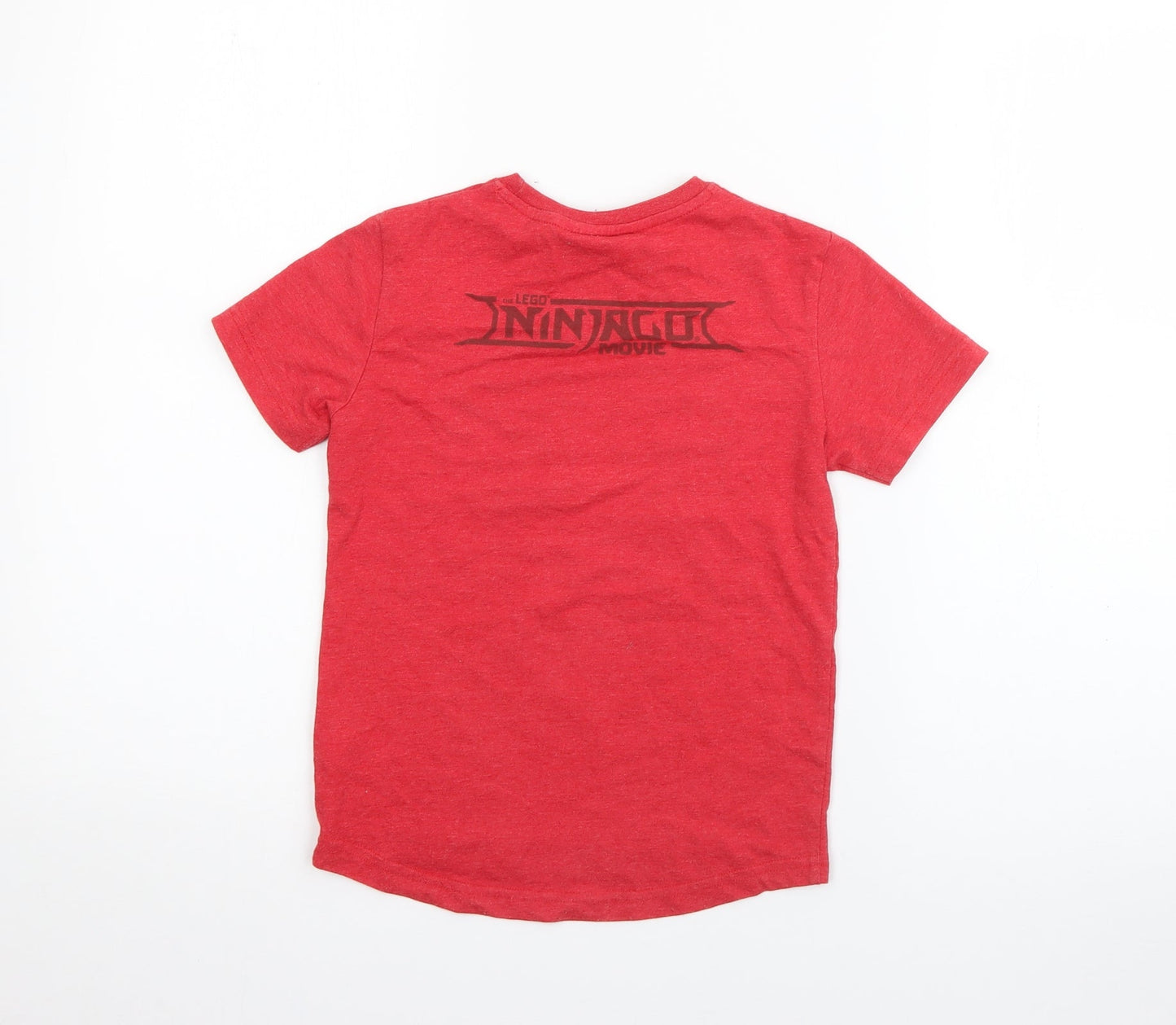 NEXT Boys Red  Cotton Pullover T-Shirt Size 4 Years Crew Neck  - Lego