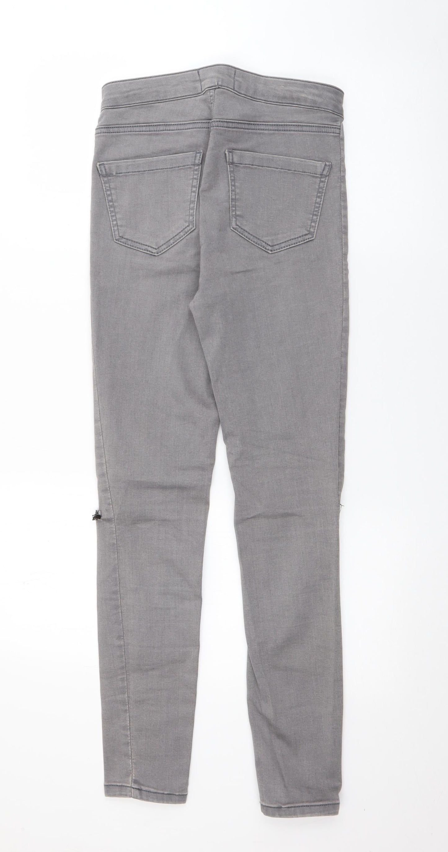 New Look Womens Grey  Cotton Skinny Jeans Size 10 L27 in Regular