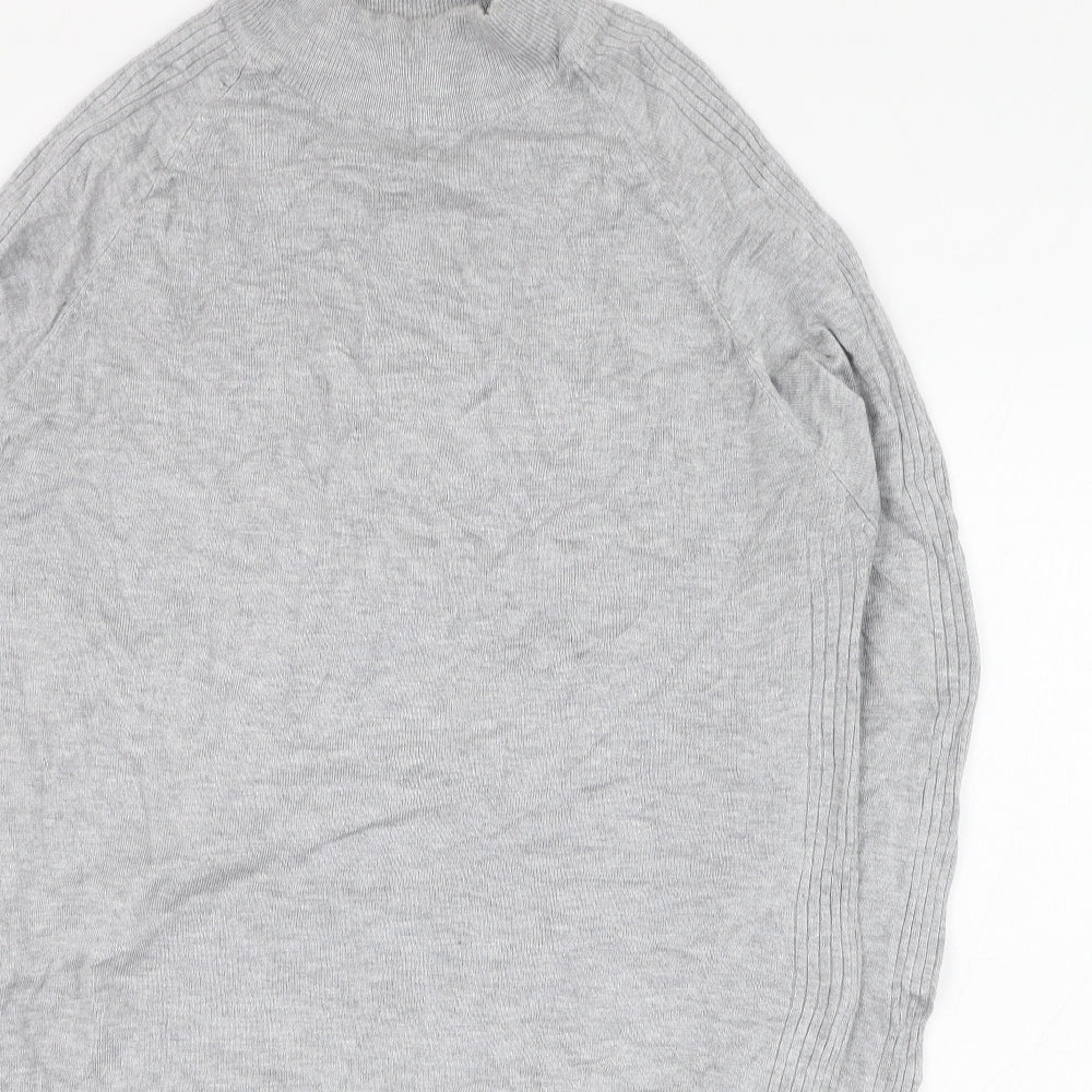River Island Womens Grey Mock Neck  Viscose Pullover Jumper Size S