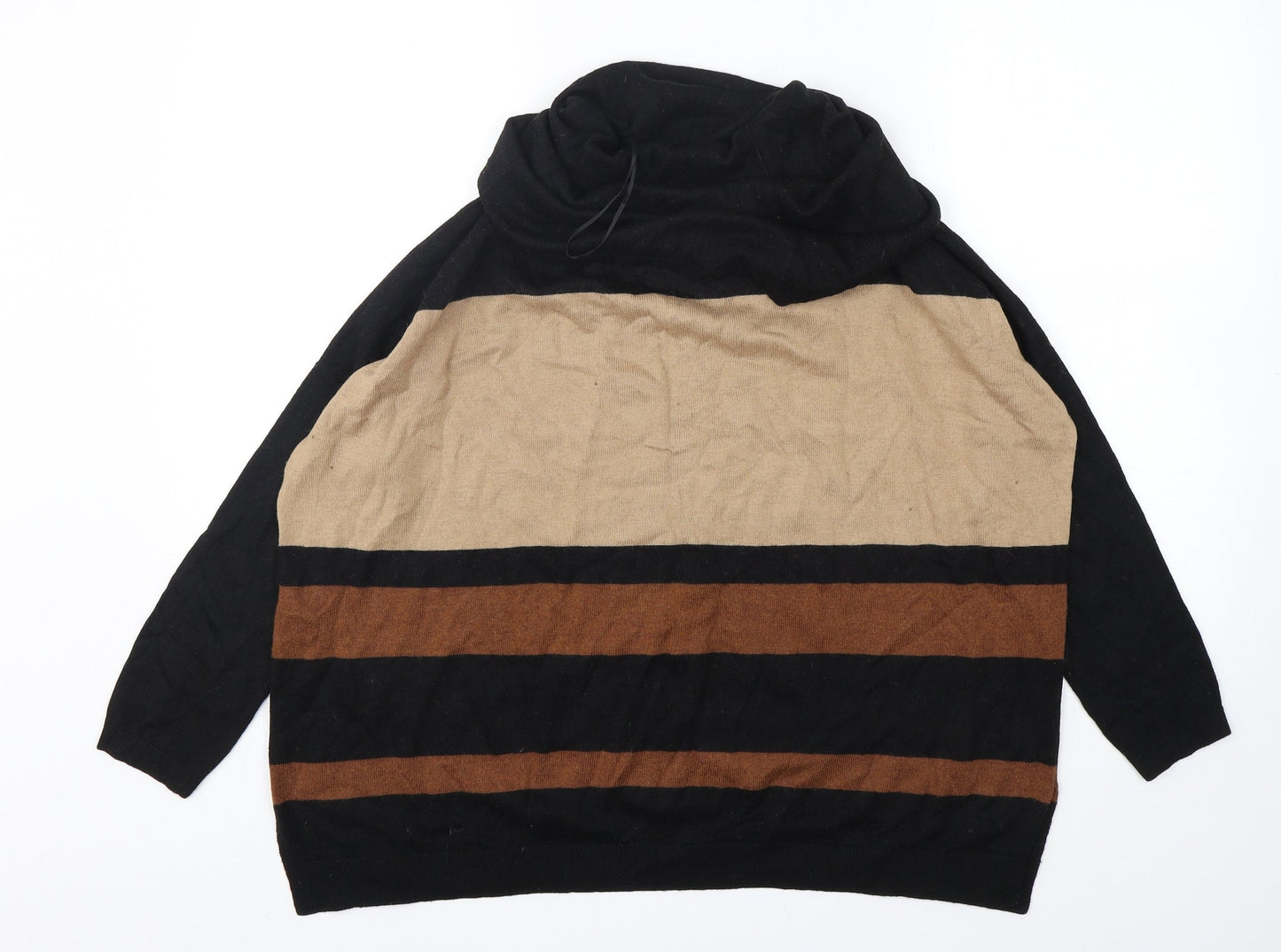 Wallis Womens Multicoloured Roll Neck Striped Acrylic Pullover Jumper Size S