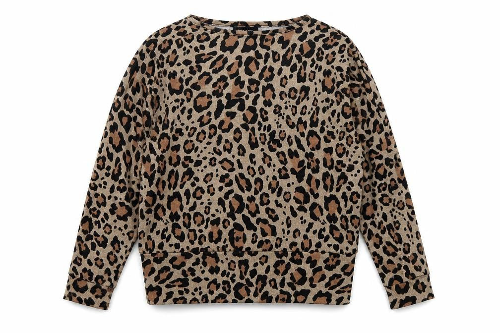 New Look Womens Multicoloured Round Neck Animal Print Polyester Pullover Jumper Size S