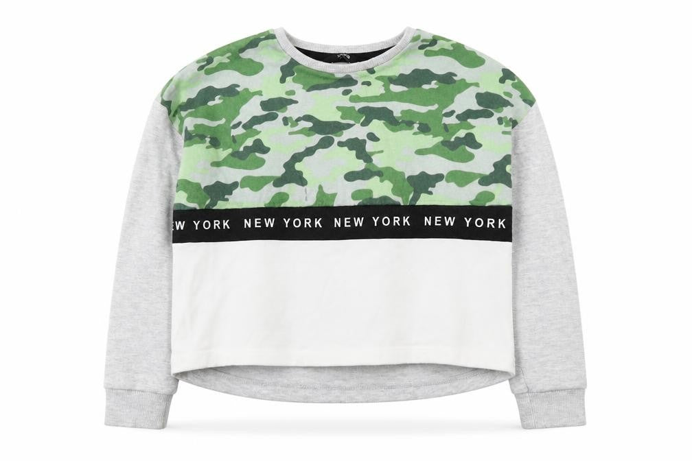 George Boys Grey Camouflage Cotton Pullover Sweatshirt Size 7-8 Years  Pullover