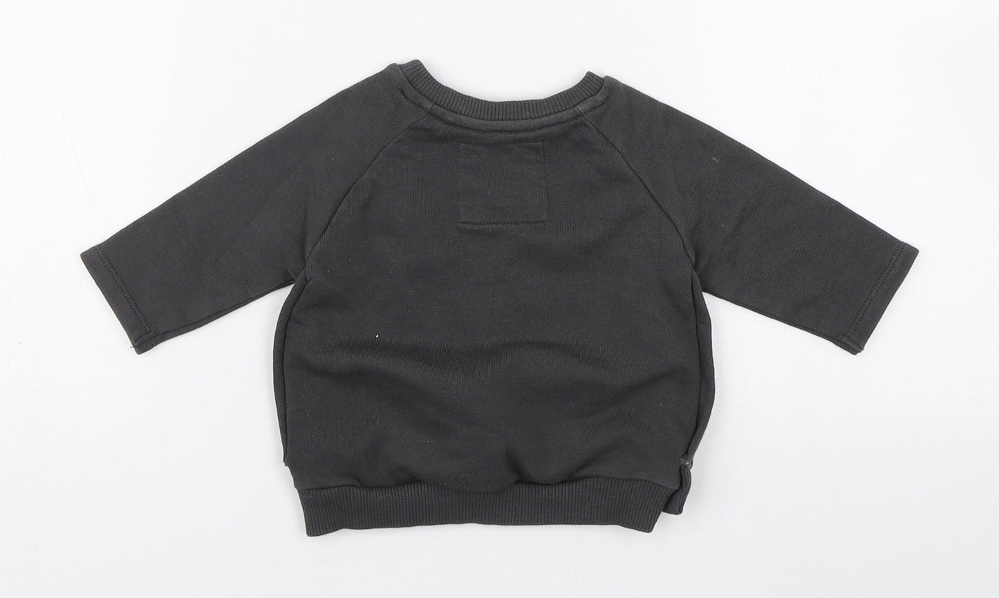 NEXT Girls Grey  100% Cotton Pullover Jumper Size 3-6 Months  Pullover