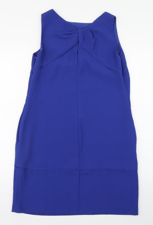 Coast Womens Blue  Polyester Pencil Dress  Size 12  Scoop Neck Zip