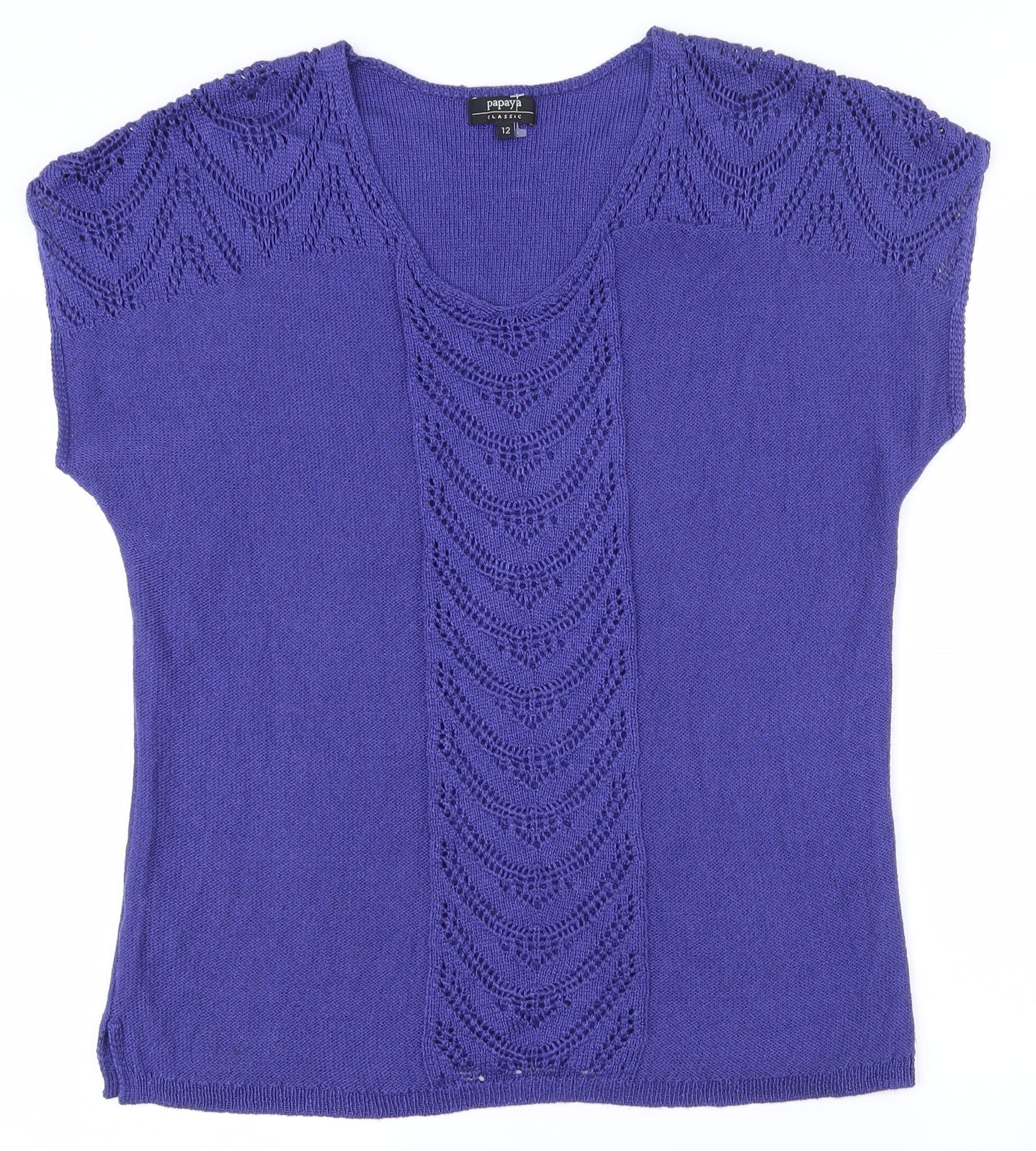 Papaya Womens Purple Scoop Neck  Acrylic Pullover Jumper Size 12