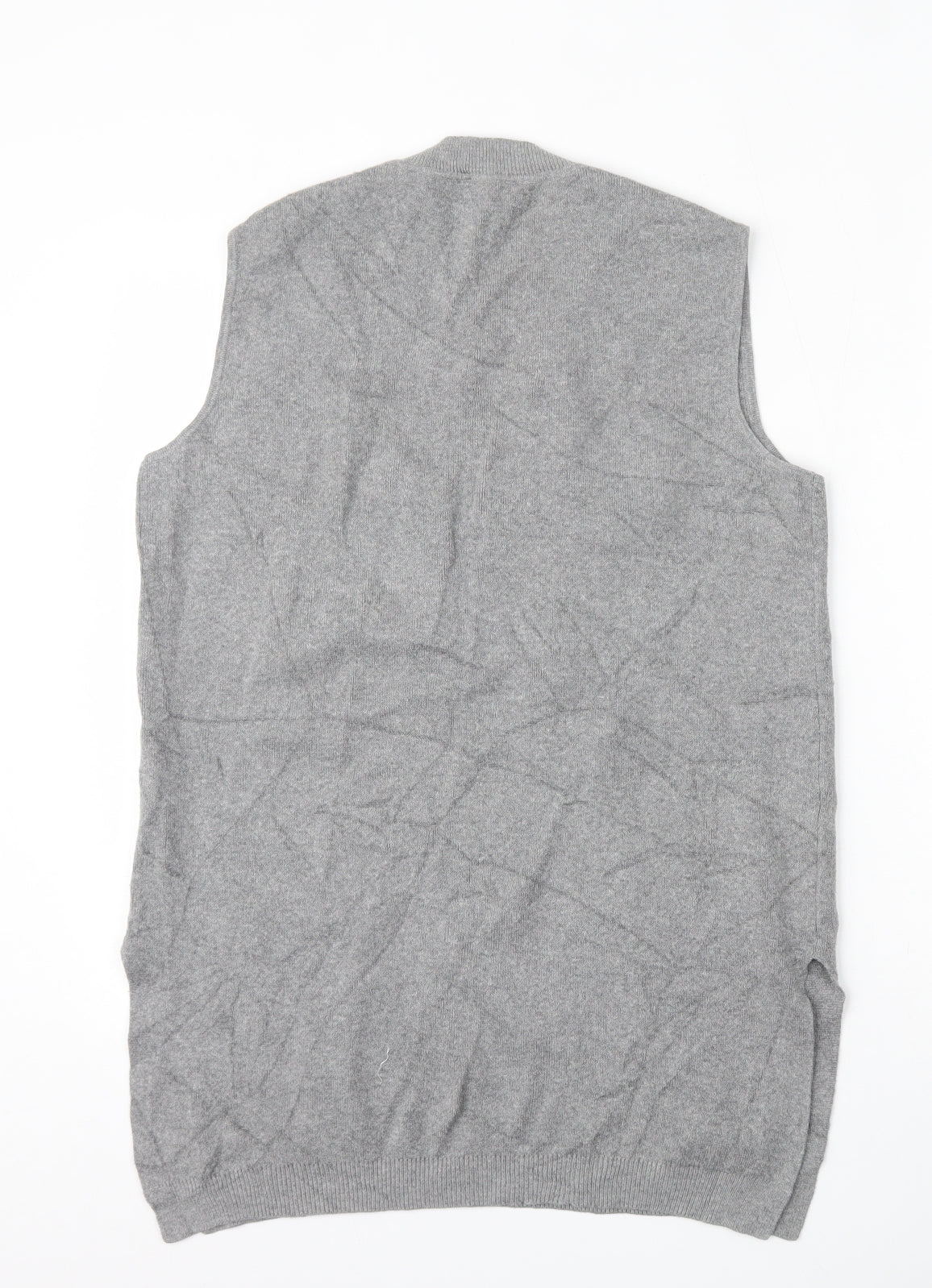 Dorothy Perkins Womens Grey Round Neck  Cotton Vest Jumper Size 16