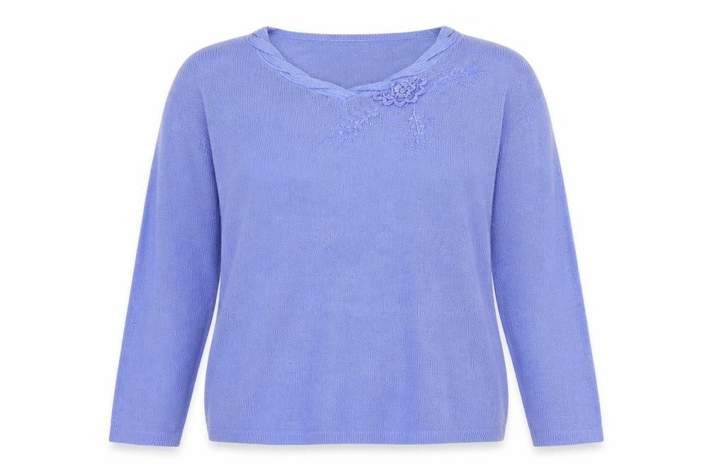 Slimma Womens Purple Round Neck  Acrylic Pullover Jumper Size 16