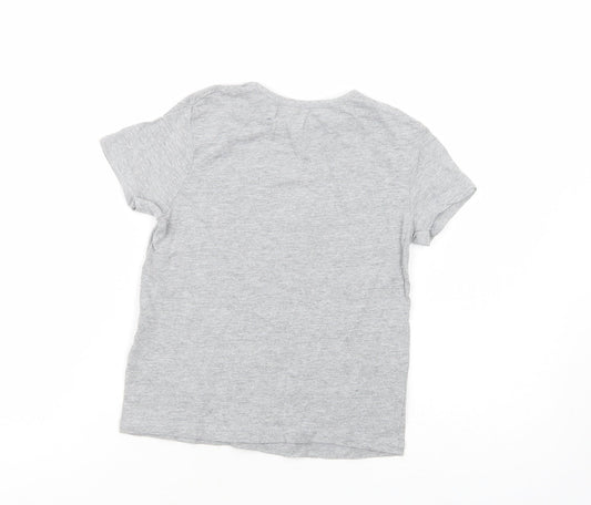 Primark Girls Grey  Cotton Pullover T-Shirt Size 5-6 Years Crew Neck Pullover - Living For The Weekend