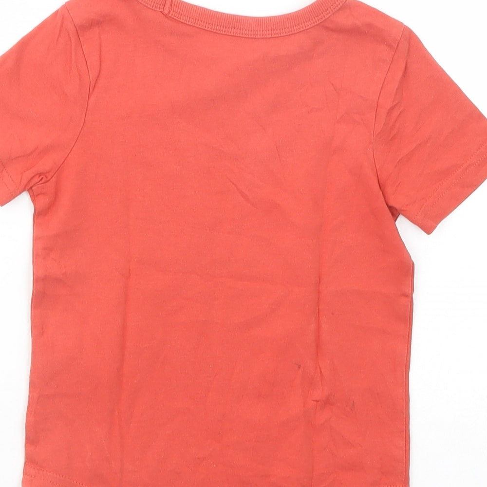 George Baby Red  Cotton Basic T-Shirt Size 12-18 Months Crew Neck Pullover
