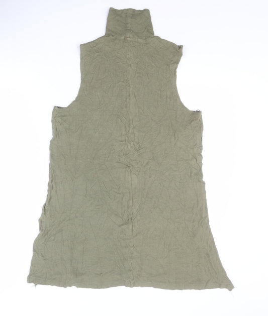 Papaya Womens Green  Viscose Basic Tank Size 16 High Neck