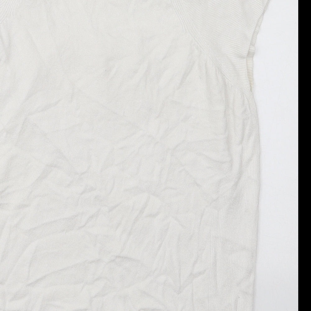 Marks and Spencer Womens White Square Neck  Viscose Pullover Jumper Size 16