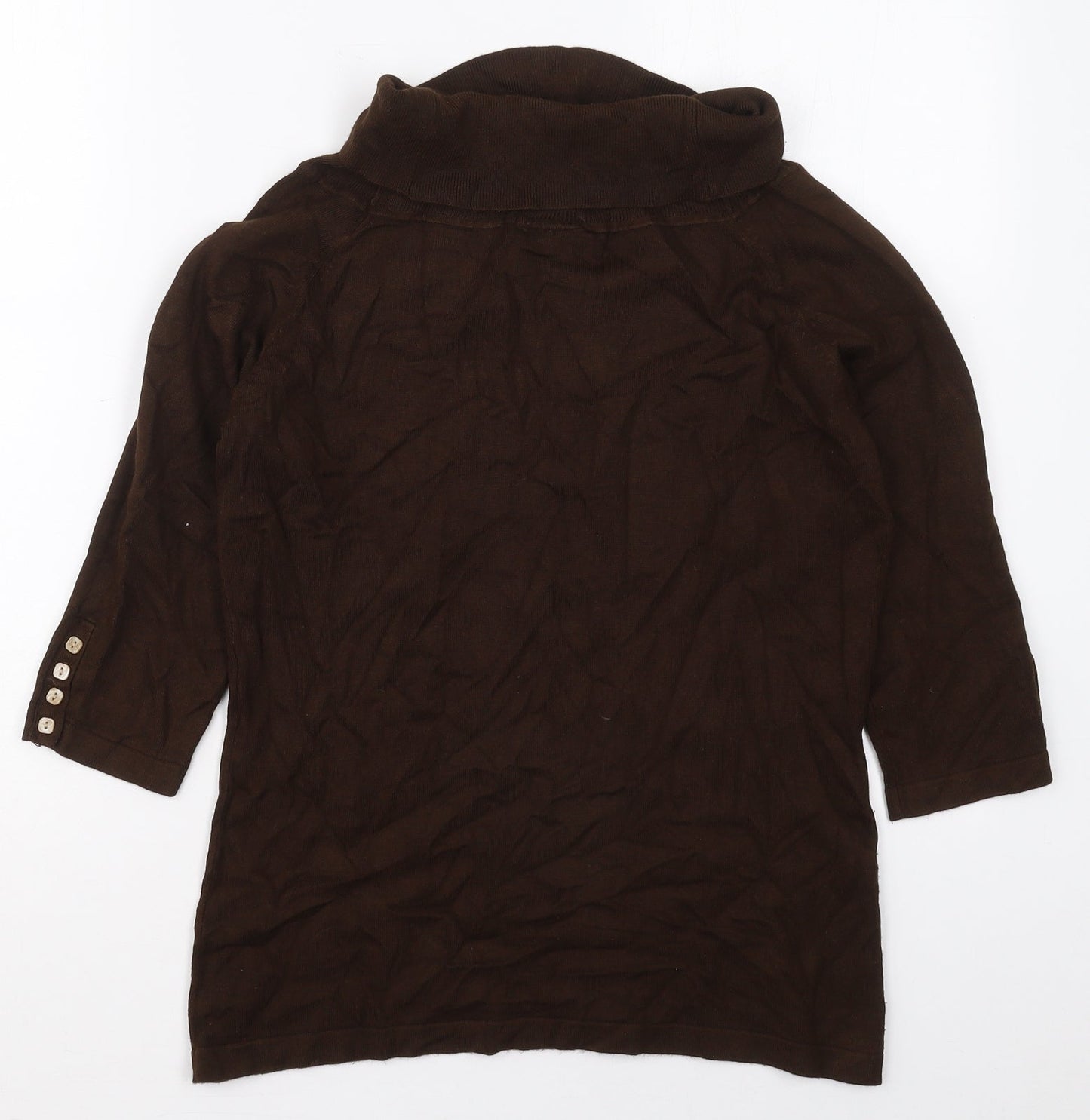 John Lewis Womens Brown Roll Neck  Viscose Pullover Jumper Size L