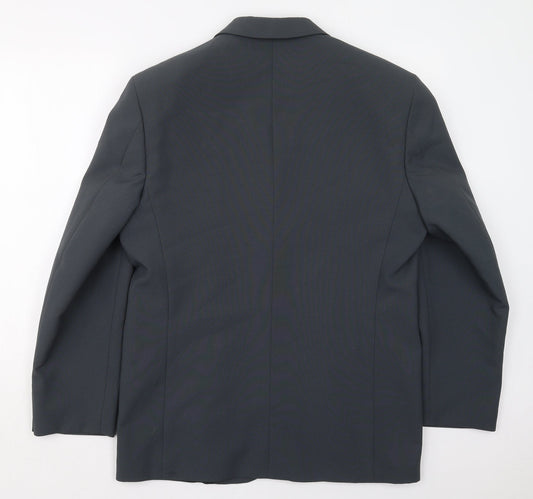 Savatini Mens Blue  Polyester Jacket Suit Jacket Size 38