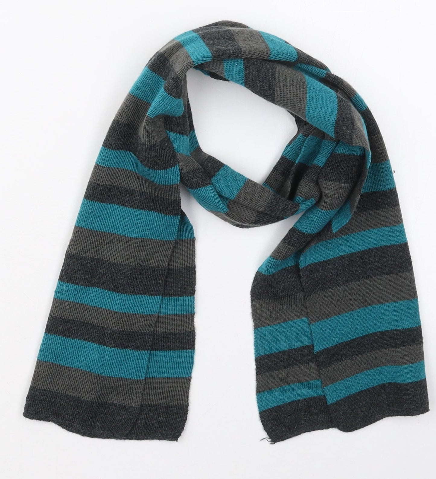 Matalan Mens Blue Striped Acrylic Scarf  One Size