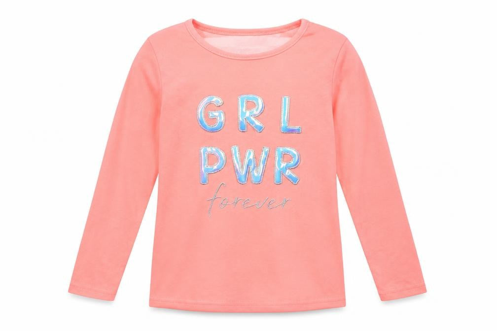 Primark Girls Pink Roll Neck  Polyester Pullover Jumper Size 9-10 Years   - GIRL POWER FOREVER