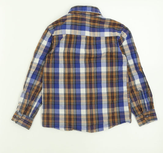 Dunnes Stores Boys Multicoloured Plaid Cotton Basic Button-Up Size 5 Years Collared Button