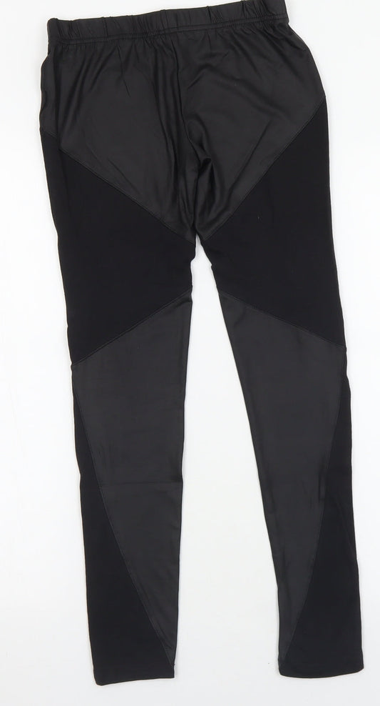 Club London Womens Black  Cotton Capri Leggings Size S L26 in