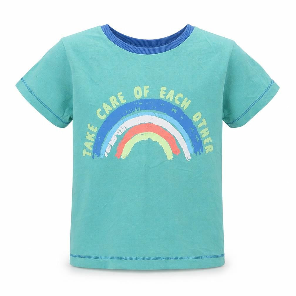 Marks and Spencer Boys Blue  Cotton Basic T-Shirt Size 3-4 Years Crew Neck Pullover