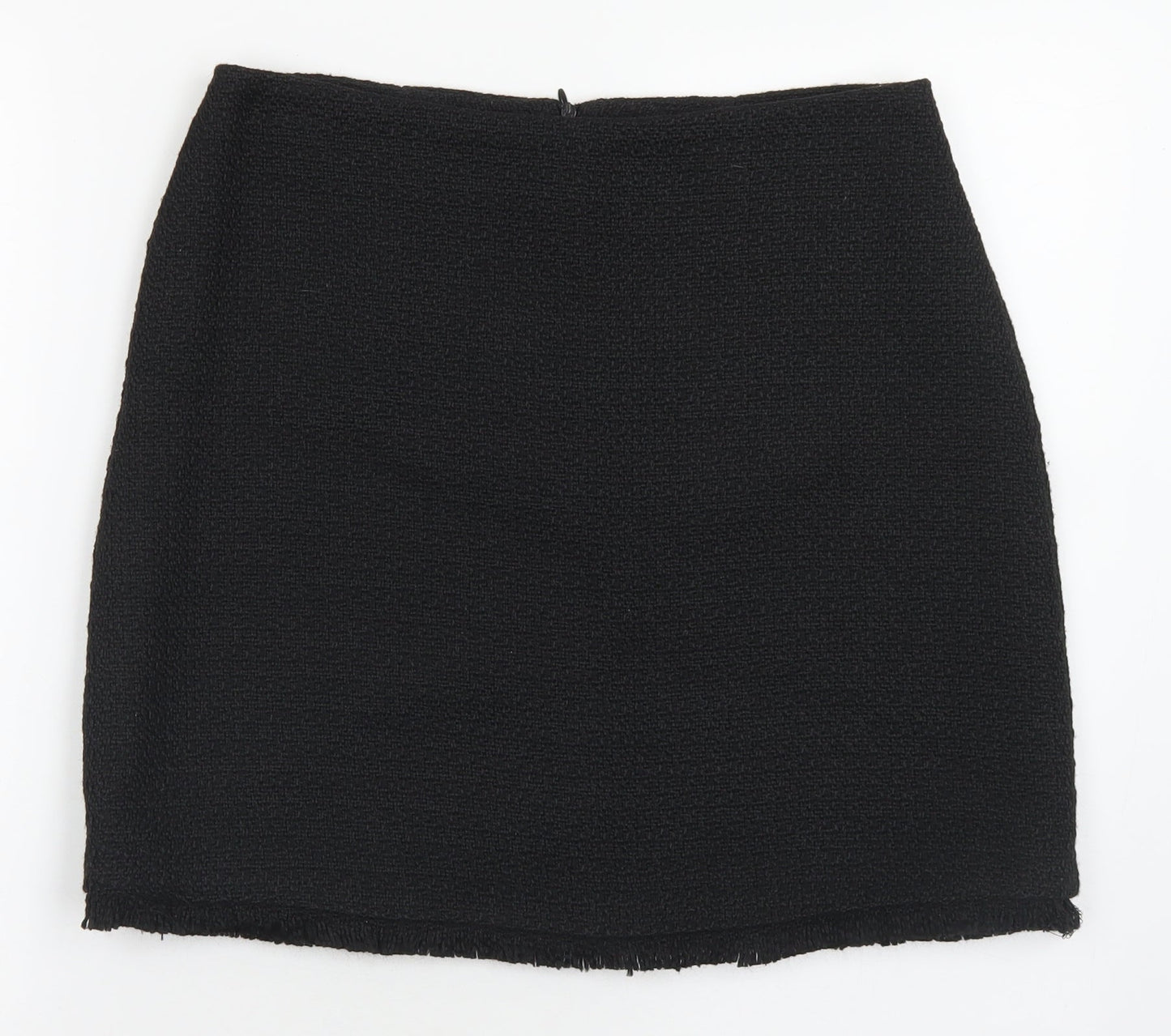 Dunnes Stores Womens Black  Polyester A-Line Skirt Size 12   Zip