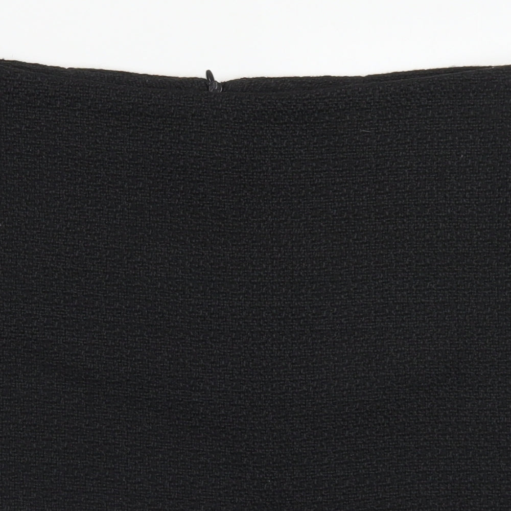 Dunnes Stores Womens Black  Polyester A-Line Skirt Size 12   Zip