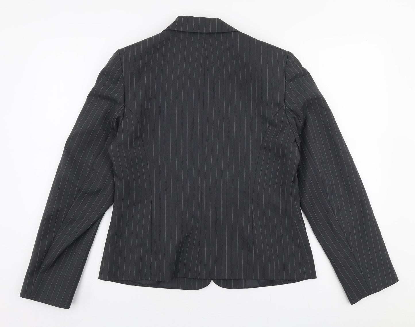 George Womens Grey Striped  Jacket Blazer Size 14  Button