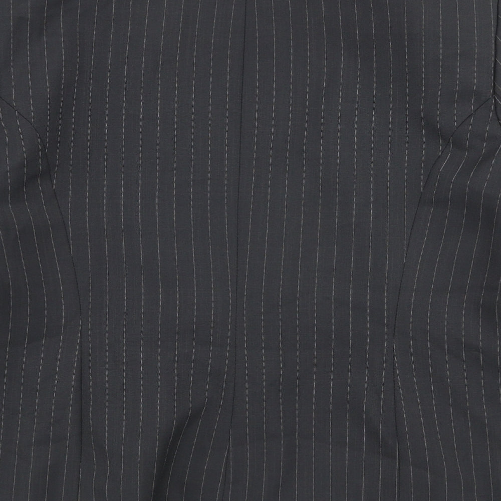 George Womens Grey Striped  Jacket Blazer Size 14  Button
