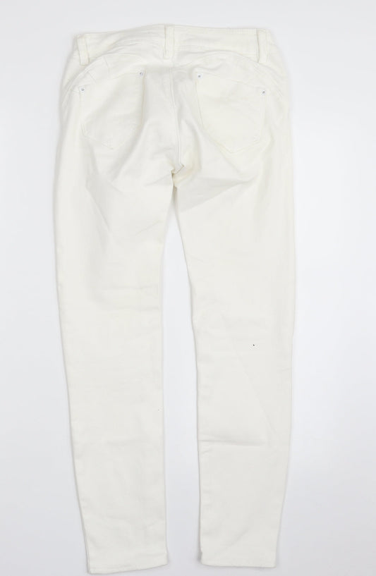 Toxik3 Womens White  Cotton Skinny Jeans Size 8 L26 in Slim Zip